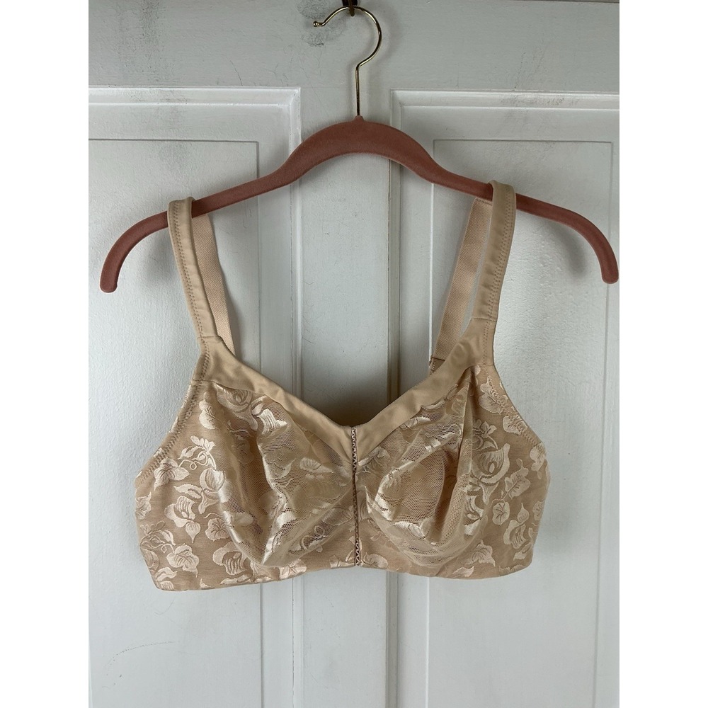 Wacoal 85276 Awareness Full Figure Seamless WireFree Bra 40D Beige EUC